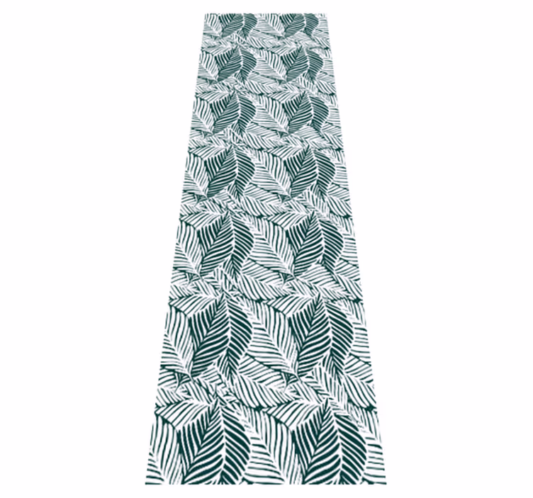 Tapis vinyle chambre feuilles d'arbre vert et blanc - TenStickers
