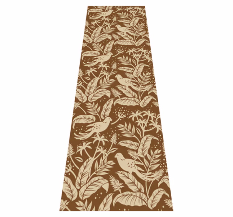 Tapis vinyle nordique oiseaux dorés et bruns - TenStickers