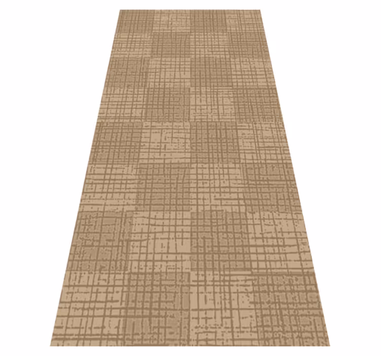 Tapis vinyle nordique motif carrés caramel - TenStickers
