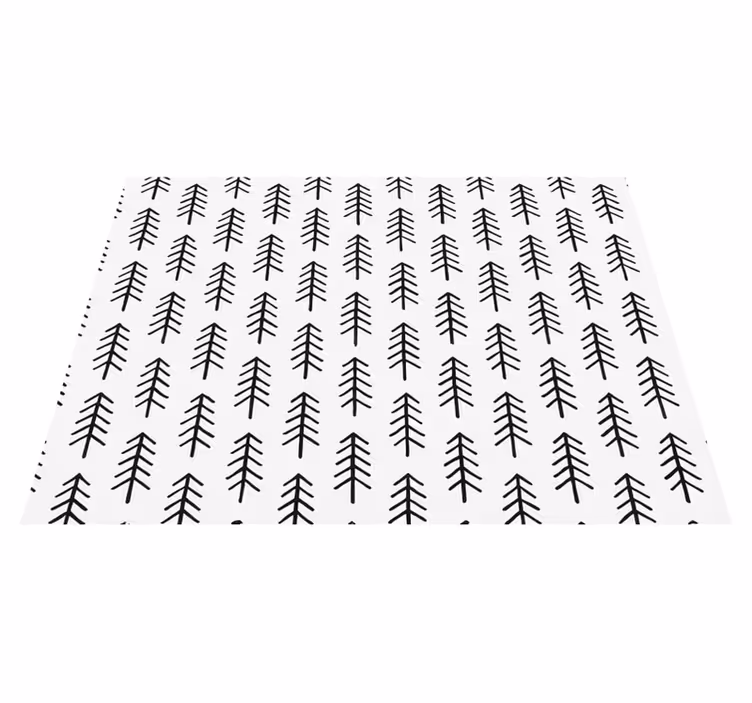 Tapis vinyle nordique pins en encre noire - TenStickers