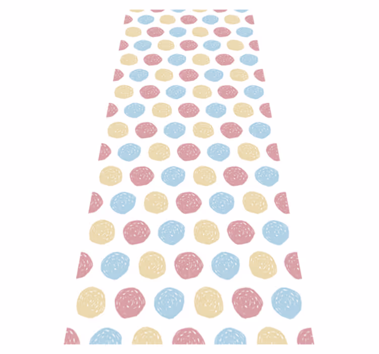 Tapis vinyle nordique à pois de couleur pastel - TenStickers