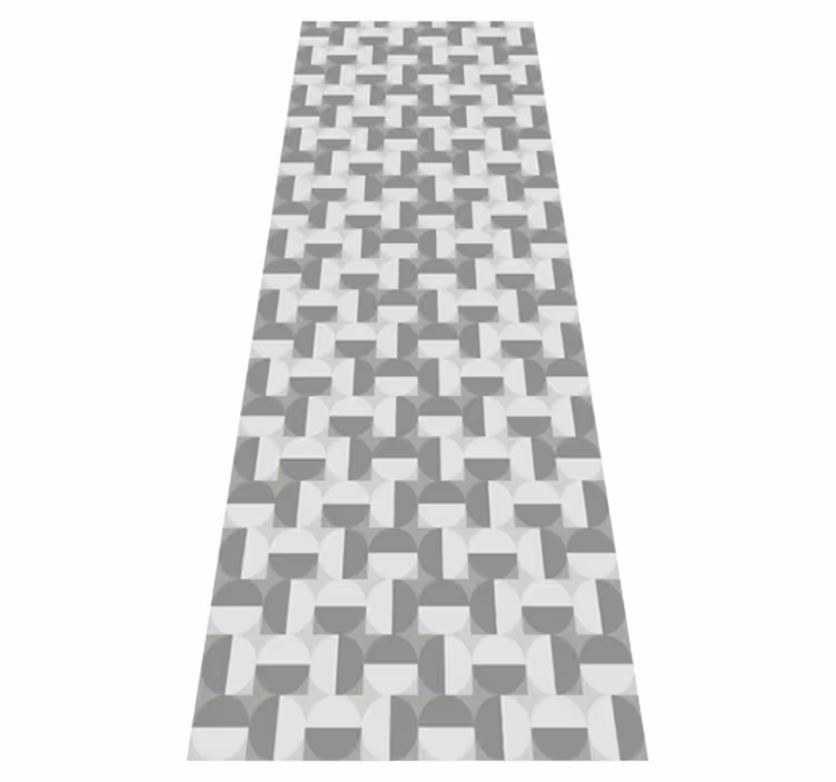 Tapis vinyle nordique motif cercle gris - TenStickers