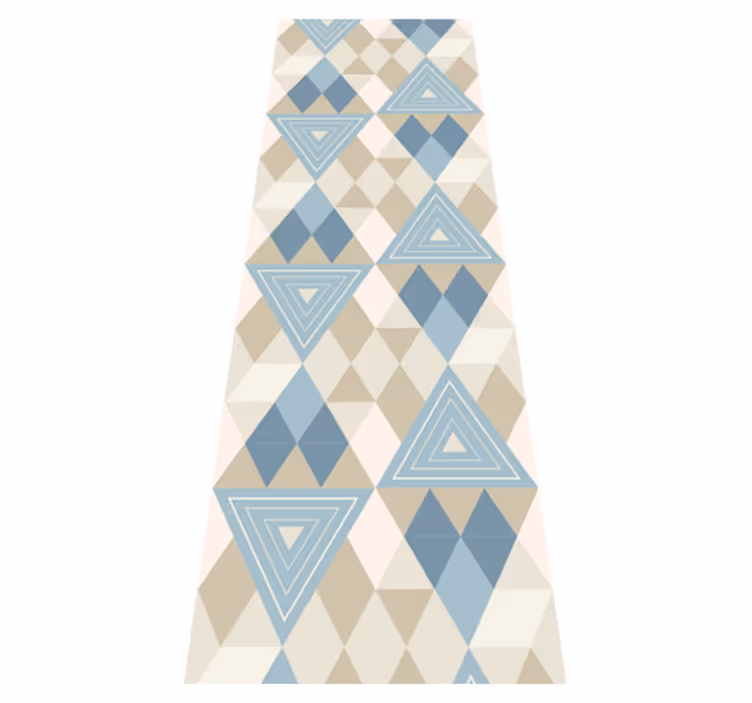 Tapis vinyle nordique motif géométrique bleu - TenStickers