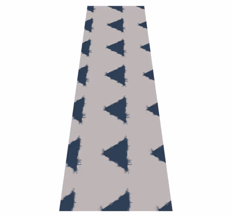Tapis vinyle nordique motif géométrique triangles bleus - TenStickers