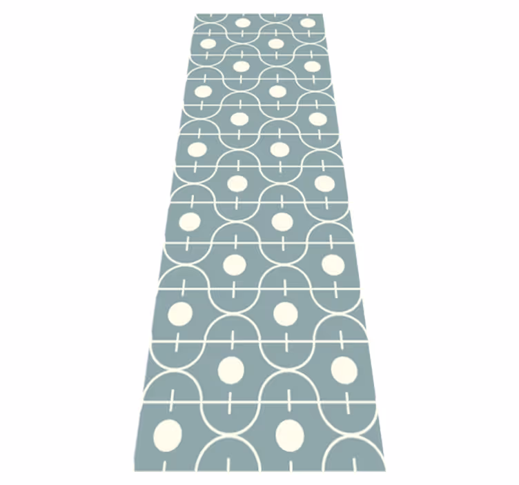 Tapis vinyle nordique motif bleu japandi géométrique - TenStickers