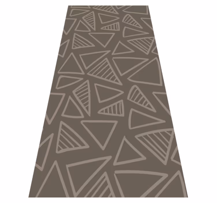 Tapis vinyle nordique motif rayé triangle brun - TenStickers