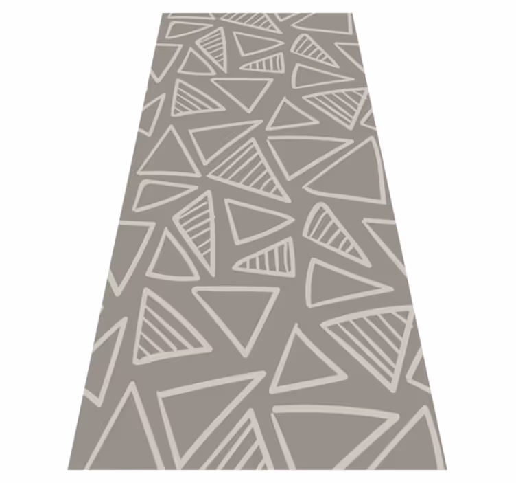 Tapis vinyle nordique motif rayé triangle gris - TenStickers