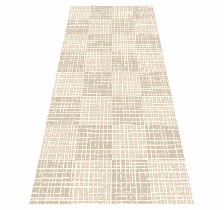 Tapis vinyle nordique motif carré beige scandinave - TenStickers