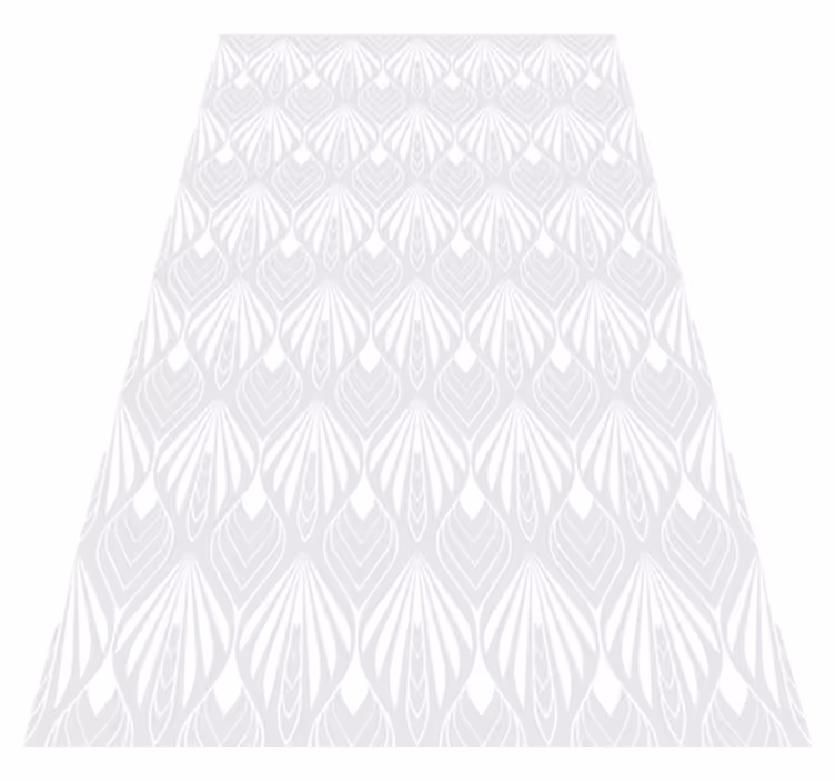 Tapis vinyle nordique motif feuilles blanches et grises - TenStickers
