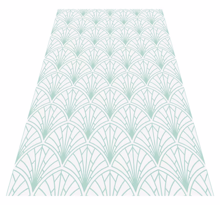 Tapis vinyle nordique feuilles aquamarines claires - TenStickers