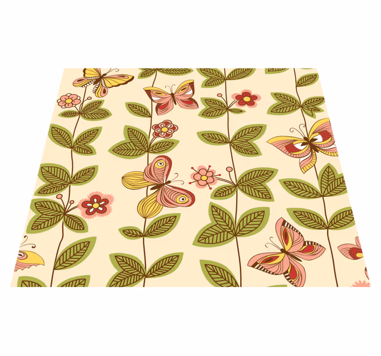 Tapis vinyle nature papillons - TenStickers