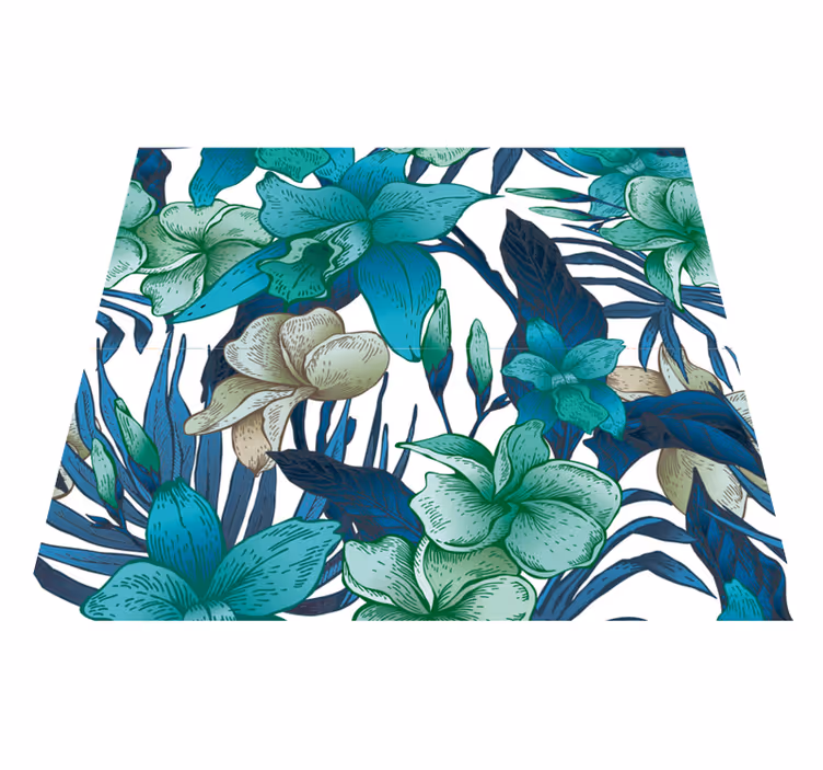 Tapis vinyle nature papier peint tropical feuilles - TenStickers