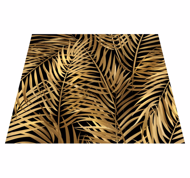 Tapis vinyle nature feuilles dorées - TenStickers