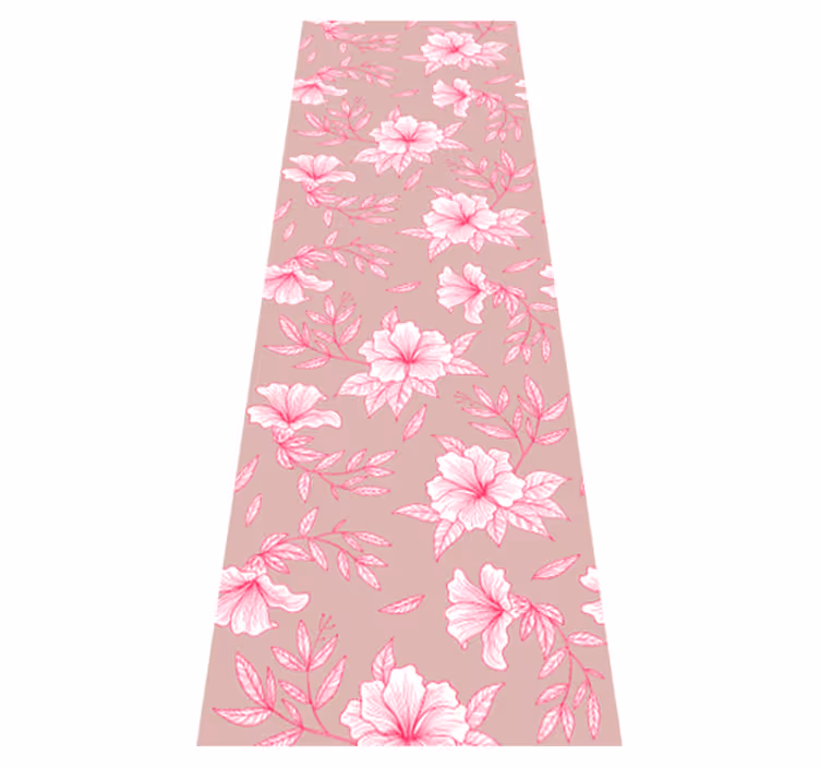Tapis vinyle nature lotus rose néon - TenStickers