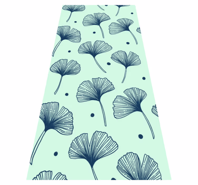 Tapis vinyle nature couleur bleue florale - TenStickers