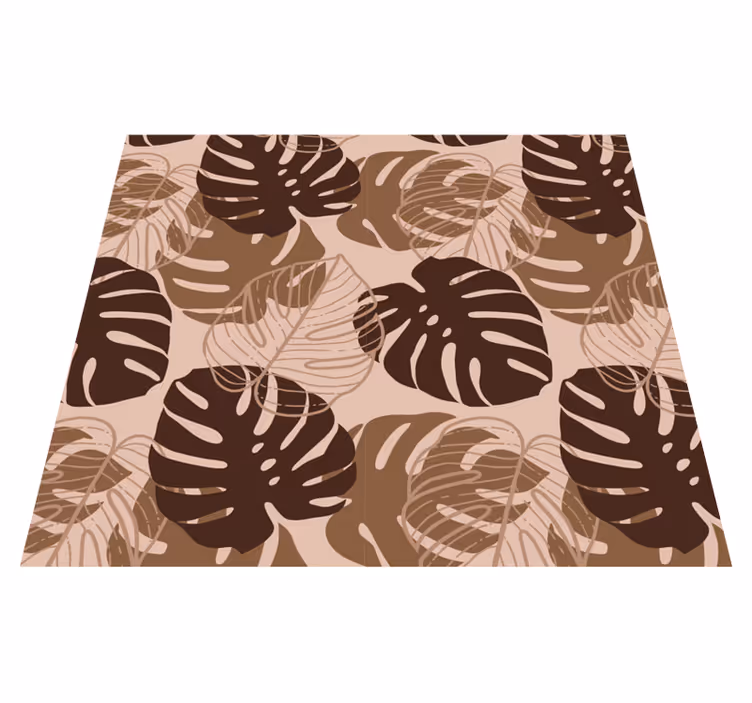 Tapis vinyle nature monstera deliciosa ton brun - TenStickers