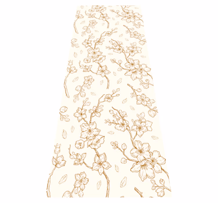 Tapis vinyle nature fleur de cerisier crème - TenStickers