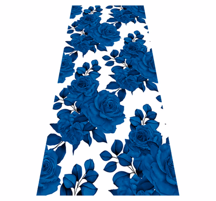 Tapis vinyle nature fleurs bleues "nostalgie nouvelle" - TenStickers