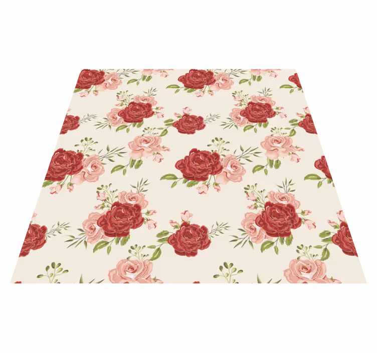 Tapis vinyle nature roses élégantes - TenStickers