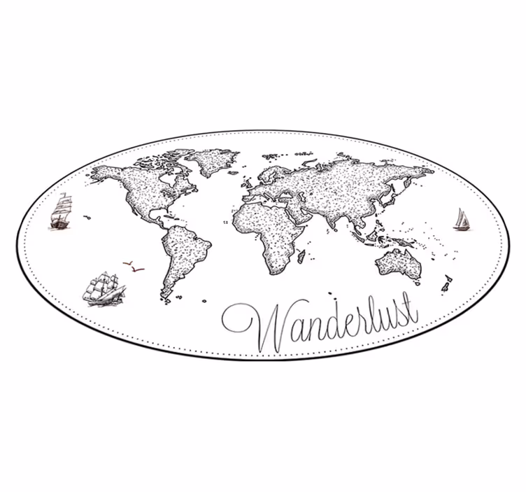 Tapis vinyle carte du monde carte des voyages - TenStickers