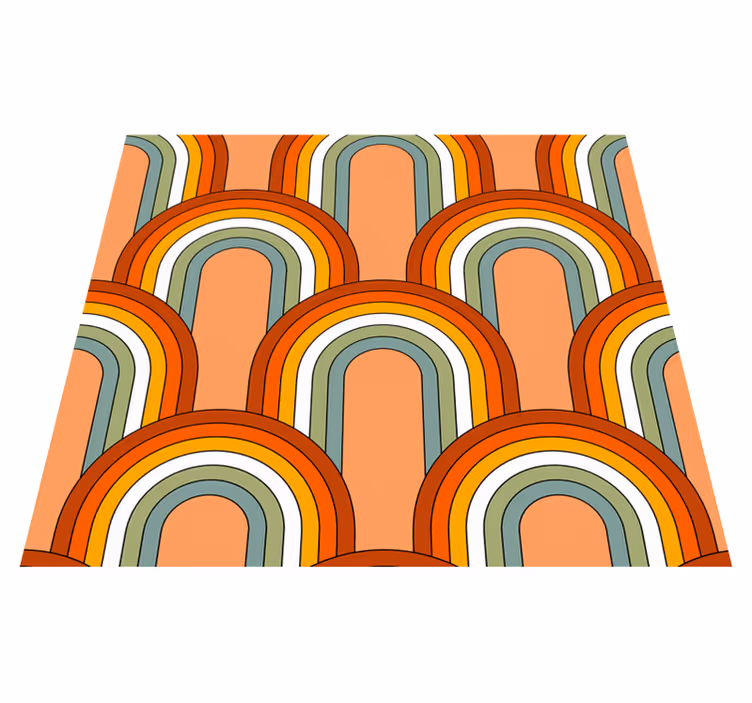 Tapis vinyle vintage motif arc-en-ciel des années 70 - TenStickers