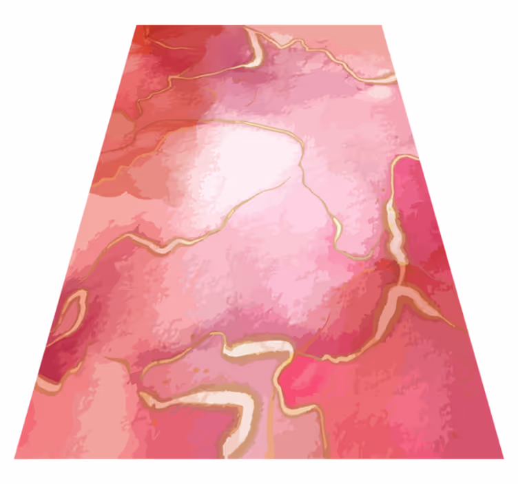 Tapis vinyle design moderne effet marbre rose et or - TenStickers