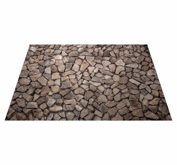 Tapis vinyle texture pierres 3d style rustique - TenStickers