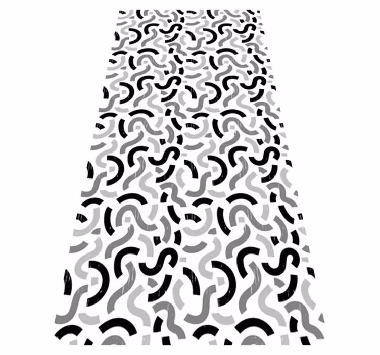 Tapis vinyle texture motifs formes noir et blanc - TenStickers