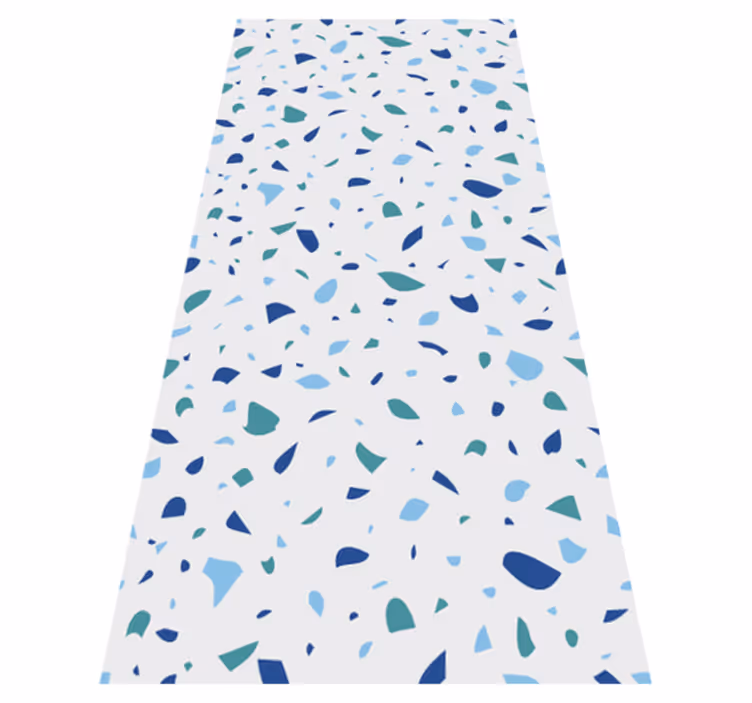 Tapis vinyle texture terrazzo tons bleus - TenStickers