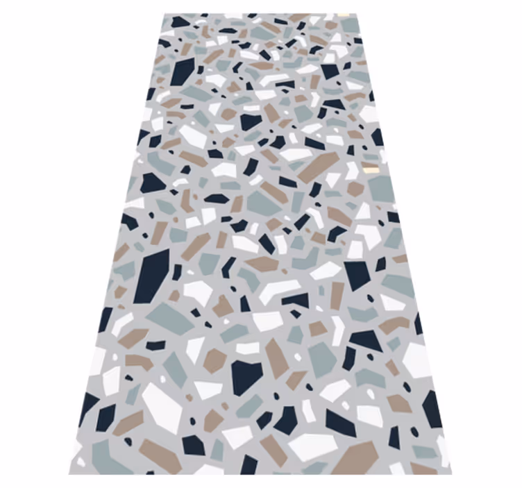 Tapis vinyle texture motifs terrazzo couleurs neutres - TenStickers