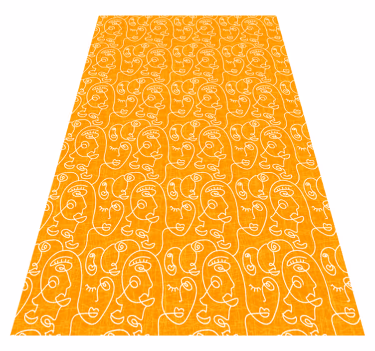 Tapis vinyle texture femmes dessinées orange abstrait - TenStickers