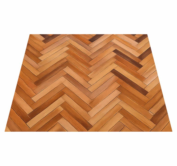 Tapis vinyle texture parquet en chevrons chêne classique - TenStickers