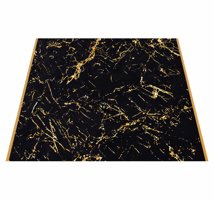 Tapis vinyle texture marbre noir et or - TenStickers