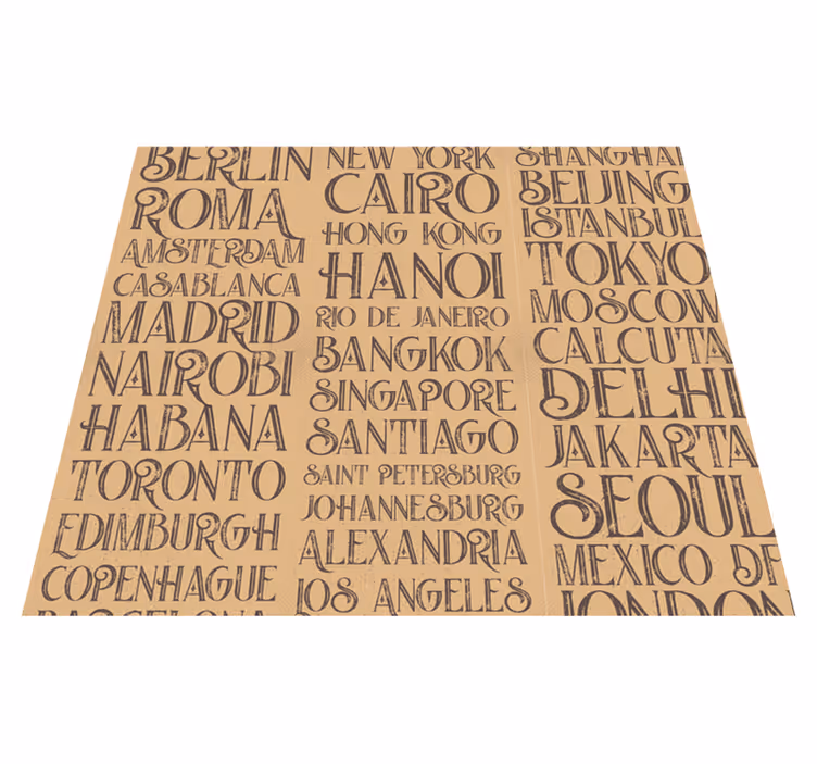 Tapis vinyle citation villes du monde - TenStickers