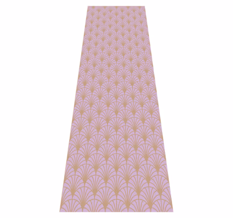 Tapis vinyle vintage motif écailles rose et or - TenStickers