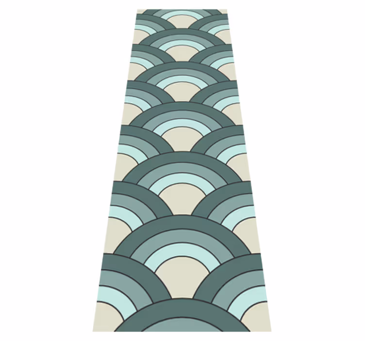 Tapis vinyle vintage motif écaille dégradé bleu - TenStickers