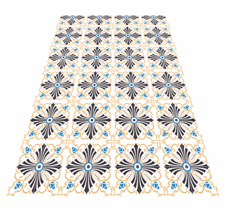 Tapis vinyle vintage design spiralé croisé - TenStickers