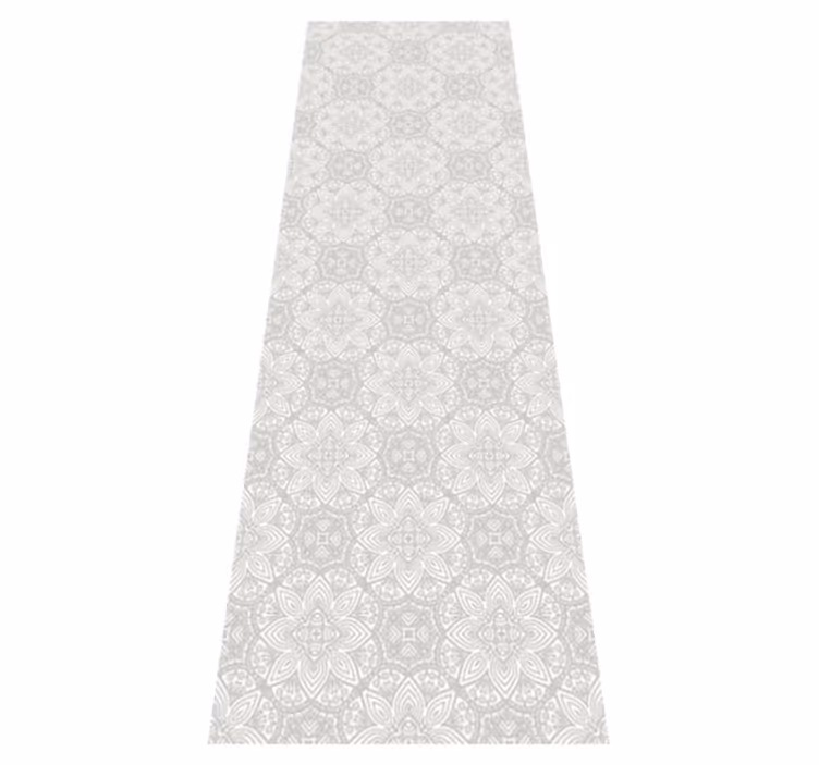 Tapis vinyle vintage motif ethnique gris complexe - TenStickers
