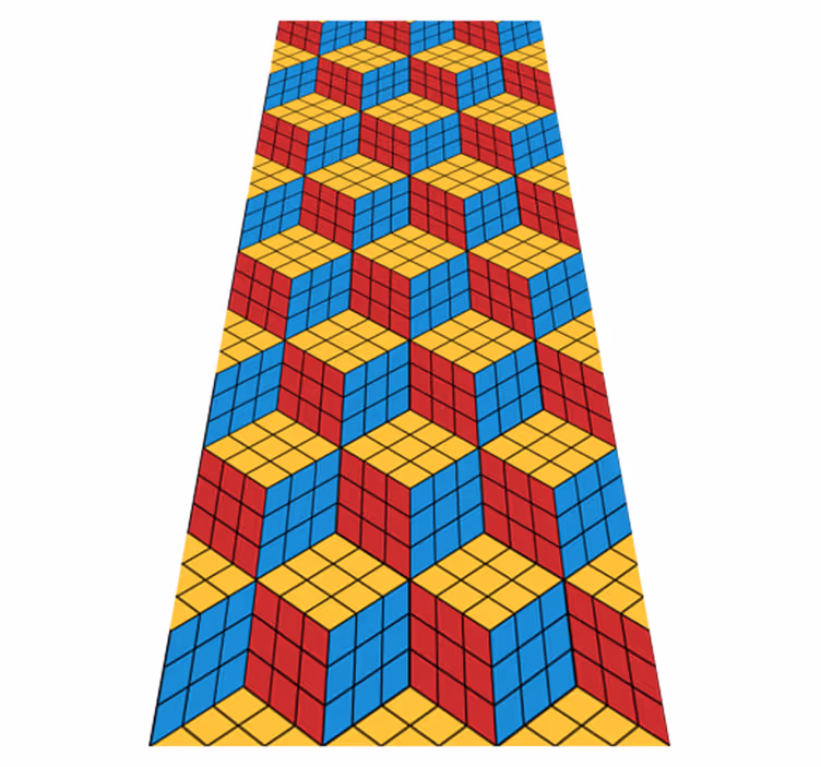 Tapis vinyle vintage motif original rubik cube - TenStickers