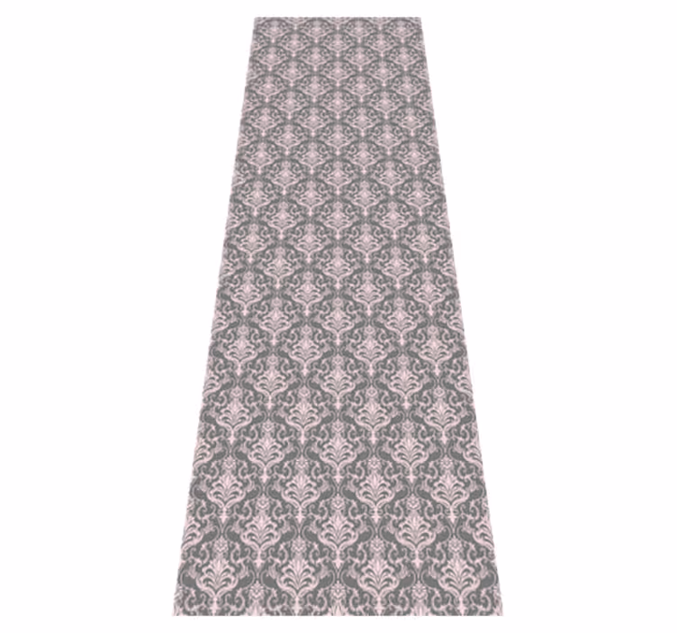 Tapis vinyle vintage motif lignes gris foncé et rose - TenStickers