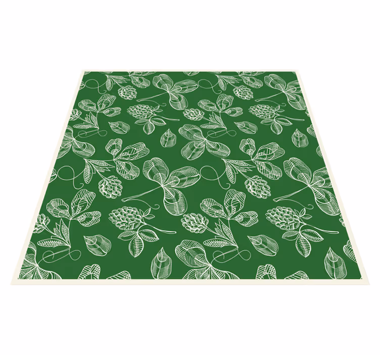 Tapis vinyle vintage motif brindilles de magnolia vertes - TenStickers
