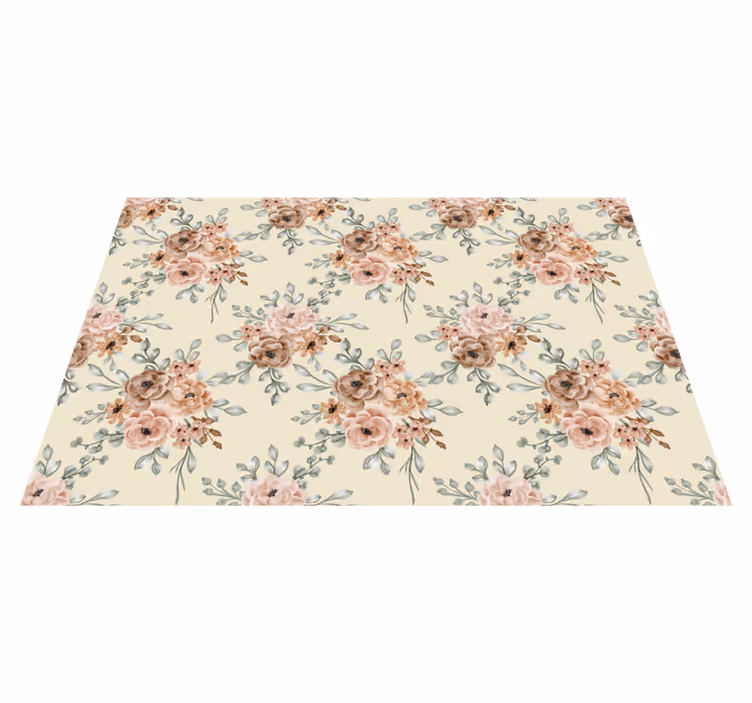 Tapis vinyle vintage tableau roses romantiques - TenStickers