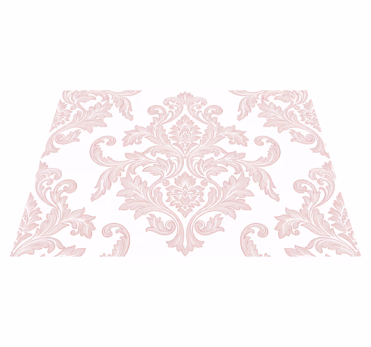 Tapis vinyle vintage paisley damassé rose - TenStickers