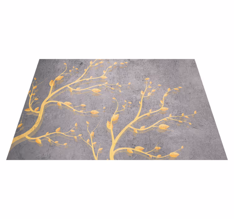 Tapis vinyle vintage arbre doré au style rétro - TenStickers