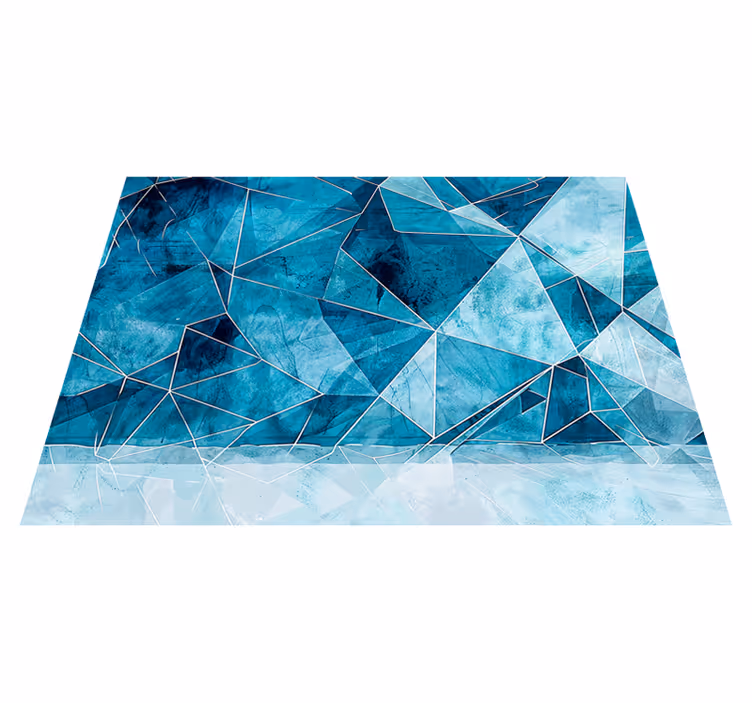 Tapis vinyle texture bleu fracturé - TenStickers