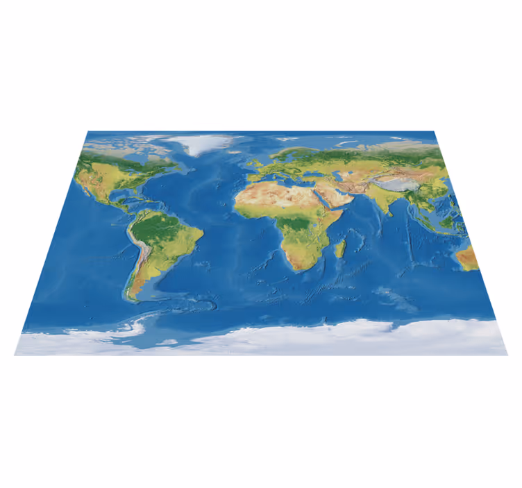 Tapis vinyle carte du monde carte du monde réaliste - TenStickers