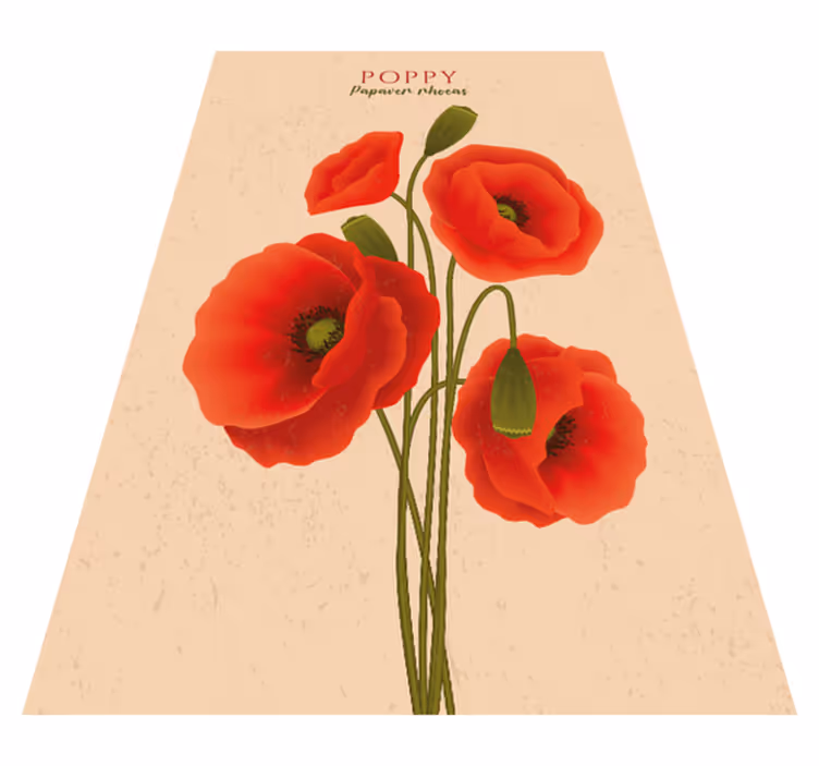 Tapis vinyle fleurs et plantes coquelicots - TenStickers