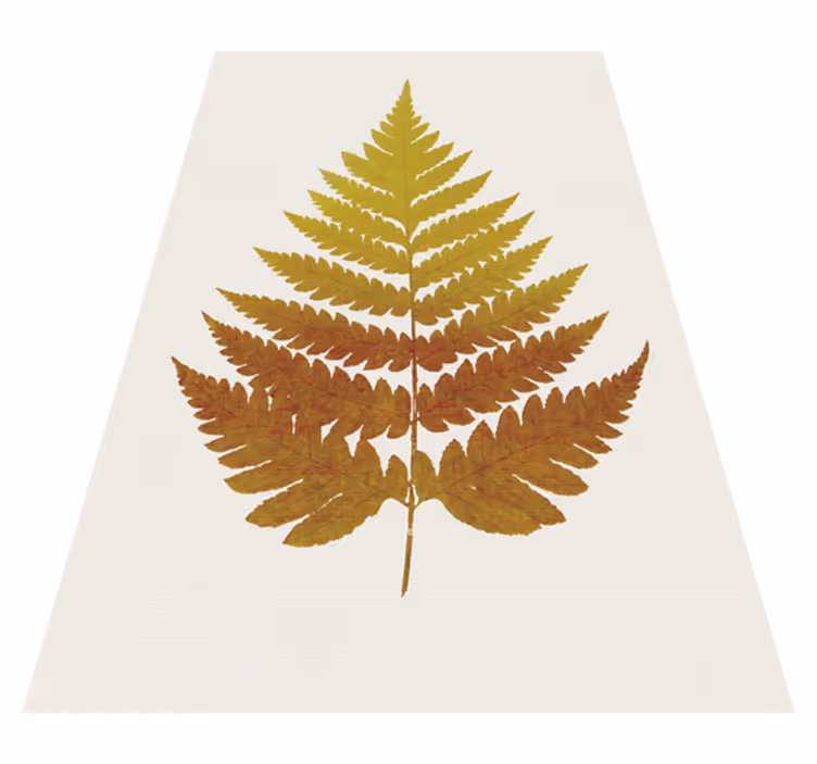 Tapis vinyle fleurs et plantes feuille de fougère dorée - TenStickers