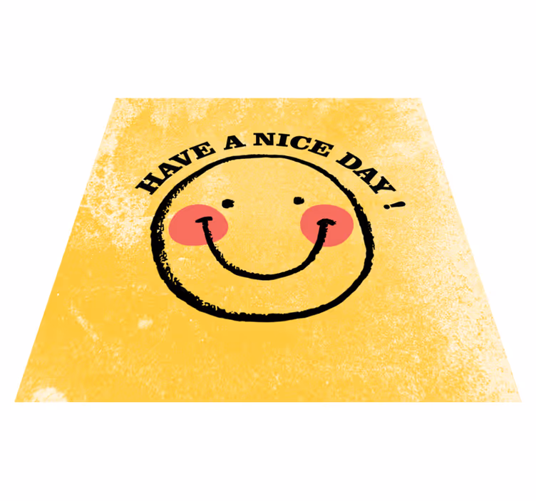 Tapis vinyle citation design smiley "bonne journée" - TenStickers