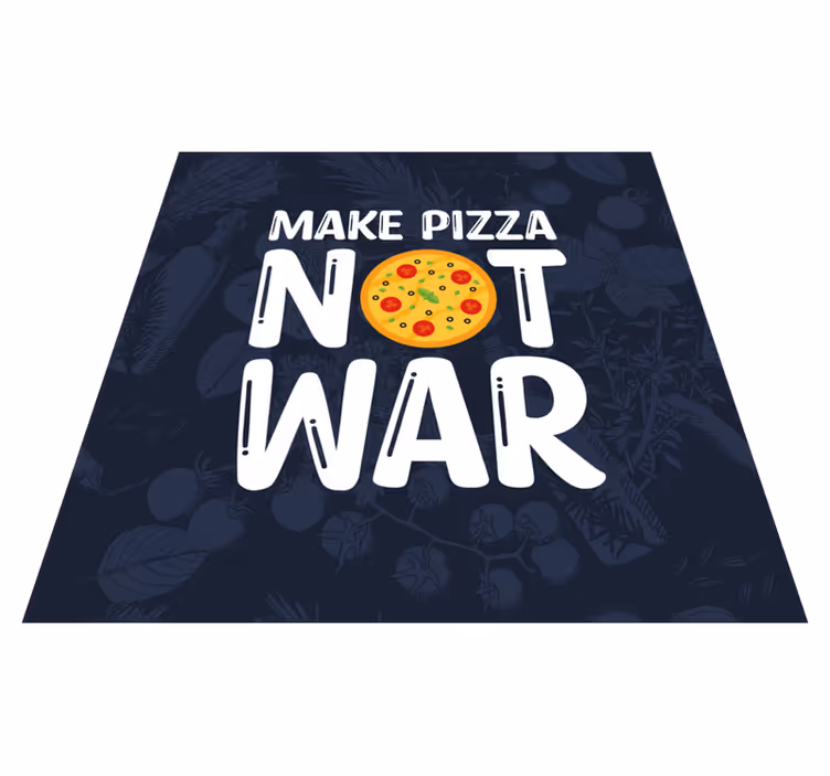 Tapis vinyle citation les citations amusantes font la pizza - TenStickers